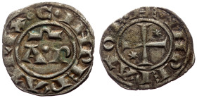 Sicily, Henry VI and Constance (1194-1196) AR Denaro (Silver, 0.73g, 17mm) Brindisi. 
+ HE INPERATOR, Cross potent, two stars in field / + C INPERATRI...