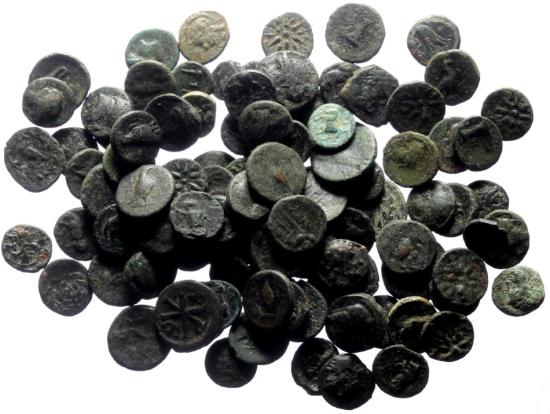 100 Ancient AE coins (Bronze, 106,05g)