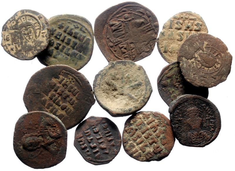 12 Byzantine AE coins (Bronze, 109.30g)