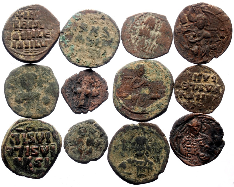 12 Byzantine AE coins (Bronze, 90.58g)