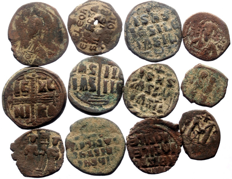 12 Byzantine AE coins (Bronze, 99.98g)