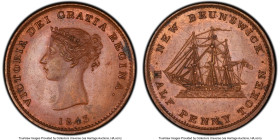 New Brunswick. Victoria "Bust / Ship" 1/2 Penny Token 1843 MS63 Brown PCGS, KM1, NB-1A2, BR-910. HID09801242017 © 2023 Heritage Auctions | All Rights ...