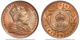 Newfoundland. Edward VII Large Cent 1909 MS66 Red PCGS, Ottawa mint, KM9. Tied with only ten others as the highest offering certified by PCGS. HID0980...