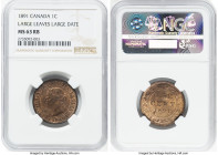 Victoria "Large Leaves - Large Date" Cent 1891 MS63 Red and Brown NGC, London mint, KM7. HID09801242017 © 2023 Heritage Auctions | All Rights Reserved...
