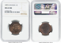 Victoria Pair of Certified Assorted Cents MS63 Red and Brown NGC, 1) Cent 1893 - MS63 Red and Brown 2) Cent 1896 - MS63 Red and Brown London mint, KM7...