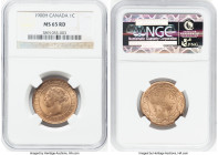 Victoria Cent 1900-H MS65 Red NGC, Heaton mint, KM7. An adorable mint red Gem example. HID09801242017 © 2023 Heritage Auctions | All Rights Reserved