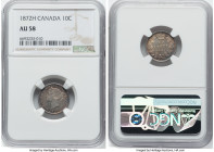 Victoria 10 Cents 1872-H AU58 NGC, Heaton mint, KM3. HID09801242017 © 2023 Heritage Auctions | All Rights Reserved