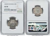Victoria 25 Cents 1874-H AU58 NGC, Heaton mint, KM5. HID09801242017 © 2023 Heritage Auctions | All Rights Reserved