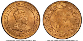 Edward VII Pair of Certified Assorted Cents MS64 Red and Brown PCGS, 1) Edward VII Cent 1903 - MS64 Red and Brown 2) Edward VII Cent 1904 - MS64 Red a...