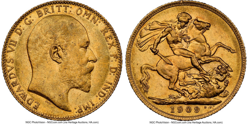 Edward VII gold Sovereign 1909-C AU58 NGC, Ottawa mint, KM14, S-3970. HID0980124...