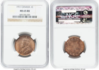 George V Cent 1911 MS65 Red and Brown NGC, Ottawa mint, KM15. HID09801242017 © 2023 Heritage Auctions | All Rights Reserved