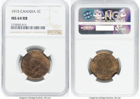 George V Pair of Certified Assorted Cents MS64 Red and Brown, 1) Cent 1915 - MS64 Red and Brown NGC, Ottawa mint, KM21 2) Cent 1934 - MS64 Red and Bro...