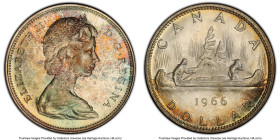 Elizabeth II "Large Beads" Dollar 1966 MS65 PCGS, Royal Canadian mint, KM64.1. Large beads variety. HID09801242017 © 2023 Heritage Auctions | All Righ...