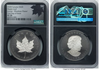 Elizabeth II rhodium plated silver Proof "Incuse Maple Leaf" 20 Dollars (1 oz) 2020 PR70 NGC, Royal Canadian mint, KM-Unl. First Day of Issue label. A...