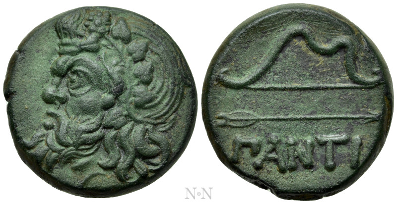 CIMMERIAN BOSPOROS. Pantikapaion. Ae (Circa 340-325 BC). 

Obv: Wreathed head ...