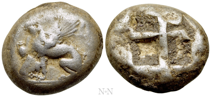 THRACE. Abdera. Didrachm (Circa 520-500 BC). 

Obv: Griffin seated left, raisi...