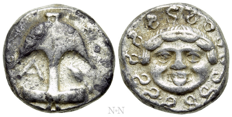 THRACE. Apollonia Pontika. Drachm (Circa 470-435 BC). 

Obv: Upright anchor; A...