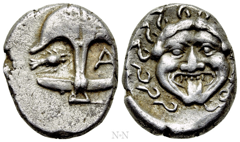 THRACE. Apollonia Pontika. Drachm (Late 5th-4th centuries BC). 

Obv: Upright ...