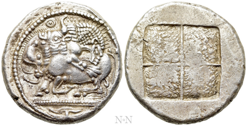 MACEDON. Akanthos. Tetradrachm (Circa 525-470 BC).

Obv: Lion right, attacking...