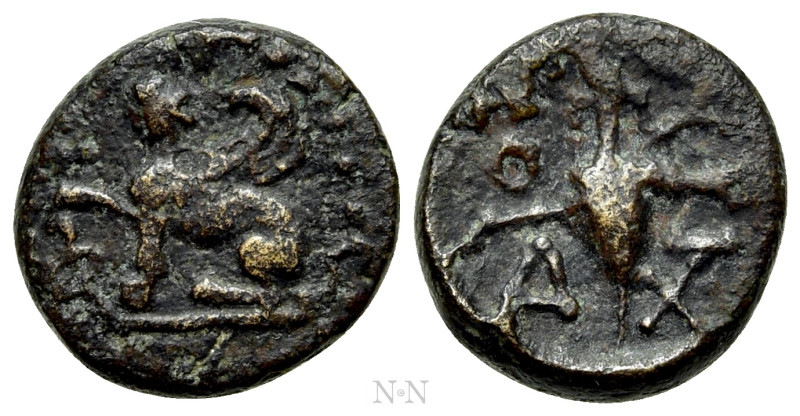 IONIA. Chios. Ae (Circa 290-270 BC). . 

Obv: Sphinx seated left; to left, gra...