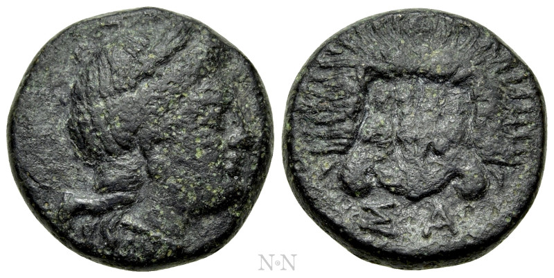 IONIA. Samos. Ae (Circa 408/4-380/66 BC). 

Obv: Head of Hera right, wearing s...