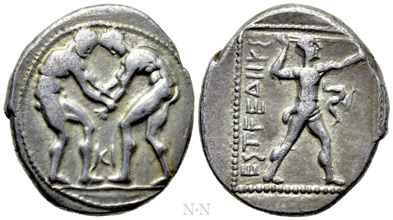 PAMPHYLIA. Aspendos. Stater (Circa 380/75-330/25 BC). 

Obv: Two wrestlers gra...