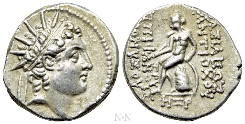 SELEUKID KINGDOM. Antiochos VI Dionysos (144-142 BC). Drachm. Apameia on the Oro...