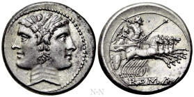 ANONYMOUS. Didrachm or Quadrigatus (Circa 225-214 BC). Uncertain mint