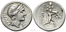 M. HERENNIUS. Denarius (108-107 BC). Rome