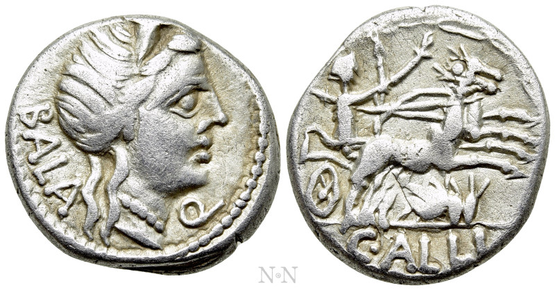 C. ALLIUS BALA. Denarius (92 BC). Rome. 

Obv: BALA. 
Diademed female head (D...