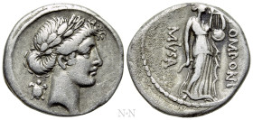 Q. POMPONIUS MUSA. Denarius (56 BC). Rome