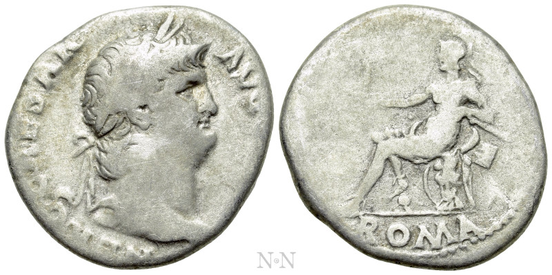 NERO (54-68). Denarius. Rome. 

Obv: NERO CAESAR AVGVSTVS. 
Laureate head rig...