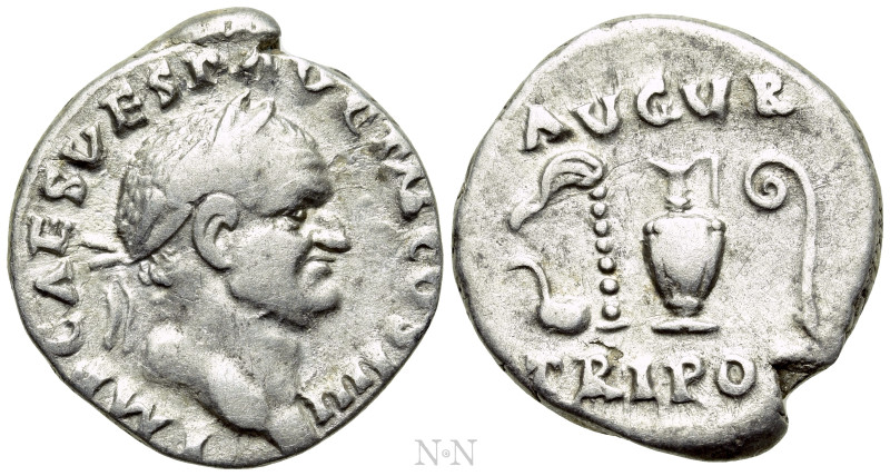 VESPASIAN (69-79). Denarius. Rome. 

Obv: IMP CAES VESP AVG P M COS IIII. 
La...