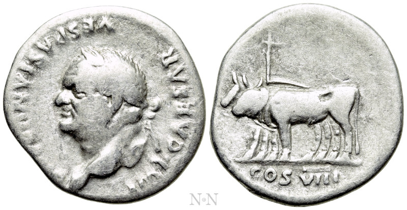 VESPASIAN (69-79). Denarius. Rome. 

Obv: IMP CAESAR VESPASIANVS AVG. 
Laurea...