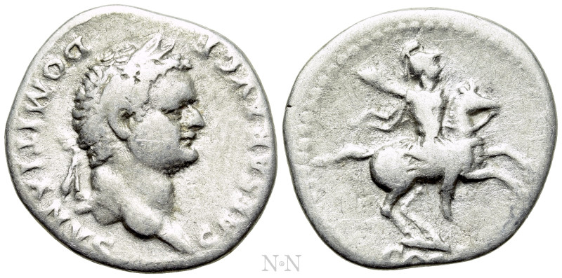 DOMITIAN (Caesar, 69-81). Denarius. Rome. 

Obv: CAESAR AVG F DOMITIANVS. 
La...