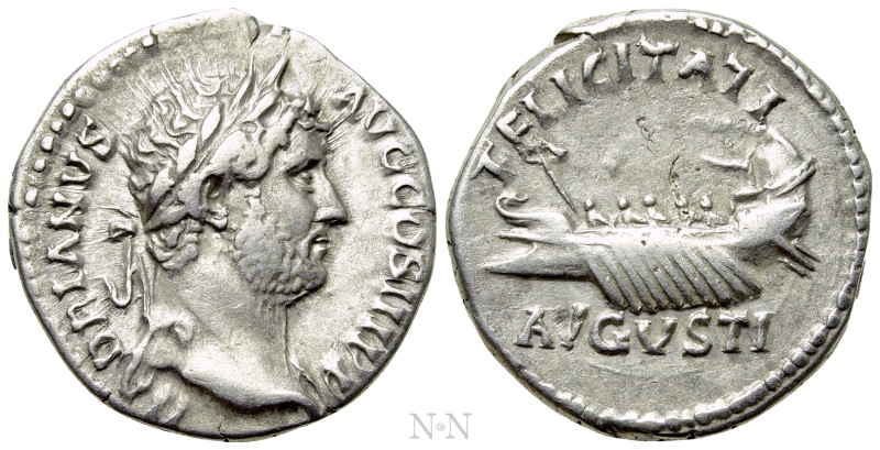 HADRIAN (117-138). Denarius. Rome. 

Obv: HADRIANVS AVG COS III P P. 
Laureat...