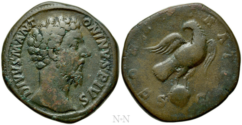 DIVUS MARCUS AURELIUS (Died 180). Sestertius. Rome. 

Obv: DIVVS M ANTONINVS P...