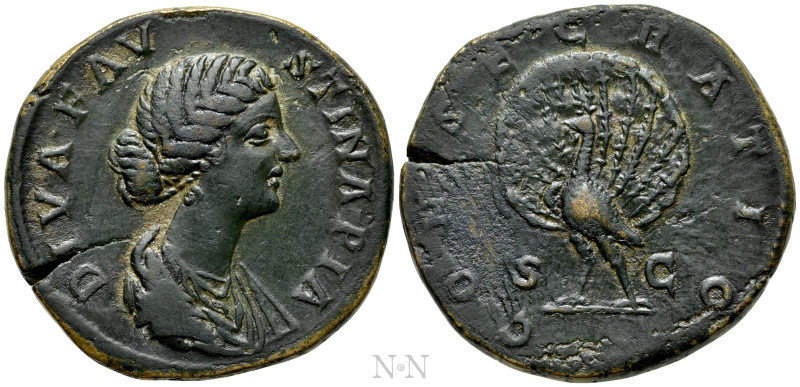 DIVA FAUSTINA II (Died 175/6). Sestertius. Rome. 

Obv: DIVA FAVSTINA PIA. 
D...