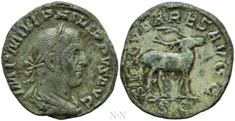 PHILIP I 'THE ARAB' (244-249). Sestertius. Rome. Saecular Games/1000th Anniversa...