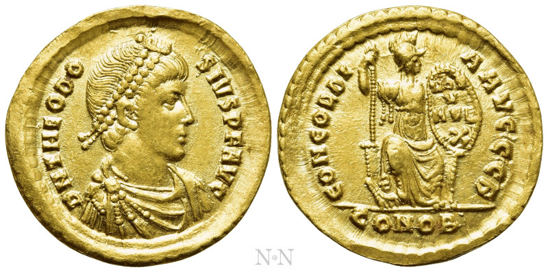 THEODOSIUS I (379-395). GOLD Solidus. Constantinople.

Obv: D N THEODOSIVS P F...