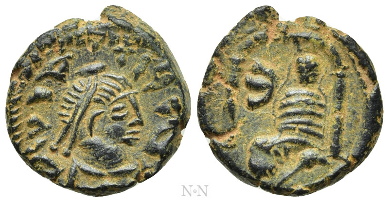 JUSTIN I (518-527). Pentanummium. Antioch. Contemporary imitation. 

Obv: D N ...