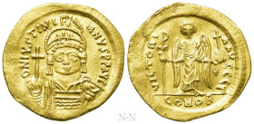 JUSTINIAN I (527-565). GOLD Solidus. Constantinople