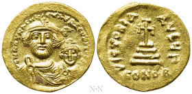 HERACLIUS with HERACLIUS CONSTANTINE (610-641). GOLD Solidus. Constantinople