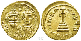 HERACLIUS with HERACLIUS CONSTANTINE (610-641). GOLD Solidus. Constantinople