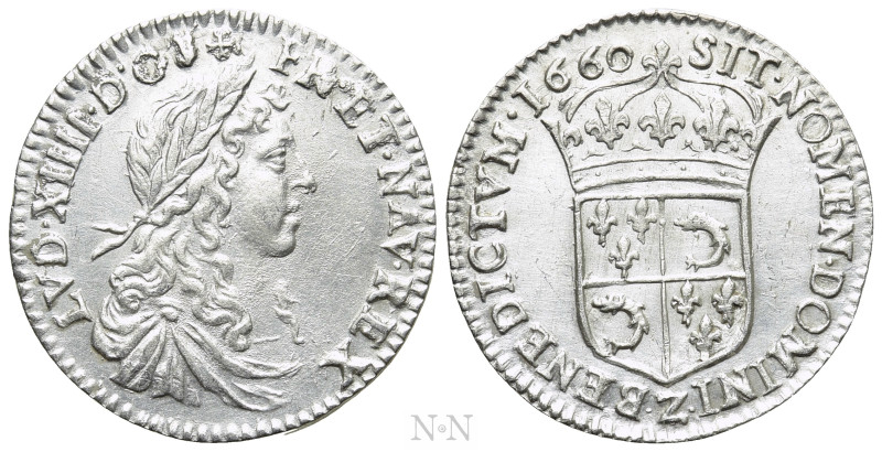 FRANCE. Louis XIV (1643-1715). 1/12 Écu (1660-Z). Grenoble. 

Obv: LVD XIIII D...