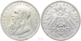 GERMANY. Saxe-Meiningen. Georg II (1866-1914). 3 Mark (1908-D). Munich