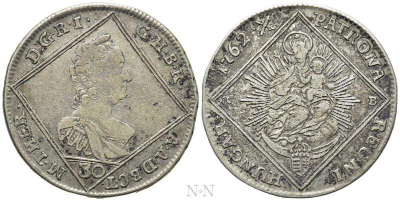 HOLY ROMAN EMPIRE. Maria Theresia (1740-1780). 30 Kreuzer (1762). Kremnitz. 

...