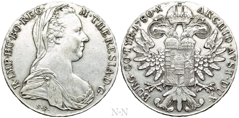 HOLY ROMAN EMPIRE. Maria Theresia (1740-1780). Taler (1780-SF). 

Obv: M THERE...