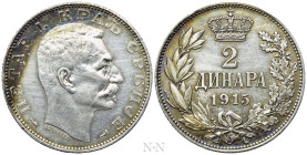 SERBIA. Peter I (1903-1918). 2 Dinara (1915)