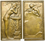 FRANCE. Bronze Plaquette (1902). By D. Dubuis. "La Source"